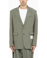 Maison Mihara Yasuhiro - Single Breasted Khaki Jacket In Technical Fabric - Lyst