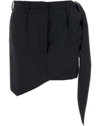 Prada - Midnight Mohair Blend Mini Skirt - Lyst