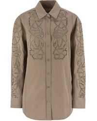 Weekend by Maxmara - Elmi Embroidered Soft Poplin Shirt - Lyst