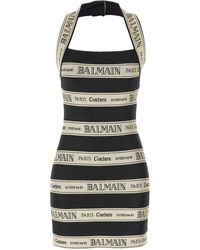 Balmain - Short Dress With Open Back - Lyst