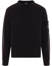 C.P. Company - Logo Cotton Crewneck Sweatshirt - Lyst