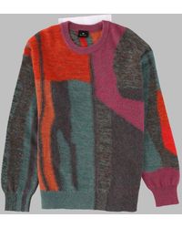 Paul Smith - Knit Jumper Floral Glitch Cotton Nylon Wool Mohair Jumpers - Lyst