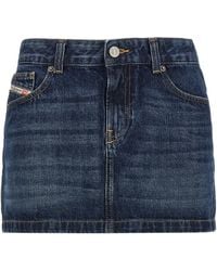 DIESEL - De-Ron Low Waist Denim Mini-Rok - Lyst