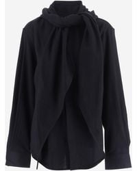 ALAINPAUL - Cotton Scarf Collar Shirt - Lyst