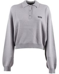ROTATE BIRGER CHRISTENSEN - Alloy Slinky Knit Polo Shirt - Lyst