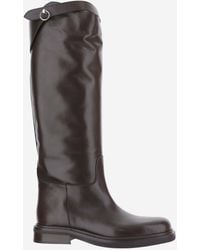 Poeve - Leather Boots With Decorative Strap - Lyst