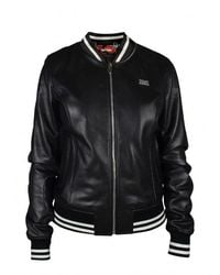 Philipp Plein - Leather Bomber Jacket With Heart - Lyst