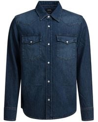 A.P.C. - Westers Denim Overhemd - Lyst