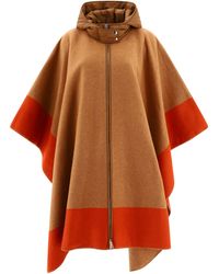 Etro - Hooded Cape With Logo - Lyst