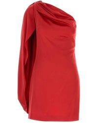 Stella McCartney - Satin One-Shoulder Mini Dress - Lyst