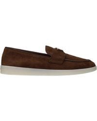 Prada - Suede Moccasins/Cocoa - Lyst