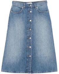 Stella McCartney - Denim Cotton Midi Skirt - Lyst