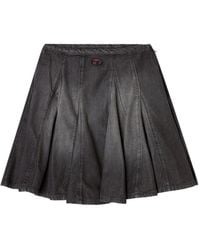 DIESEL - De-Spiki-S Denim Mini Skirt - Lyst