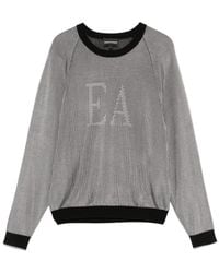 Emporio Armani - Logo Gestreepte Trui - Lyst