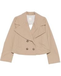 Emporio Armani - Cotton Double-Breasted Jacket - Lyst