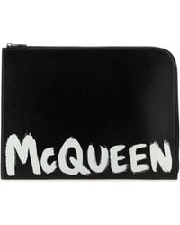 McQueen - Graffiti Leather Pouch - Lyst