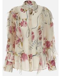 Blumarine - Multicoloured Floral Silk Blouse - Lyst