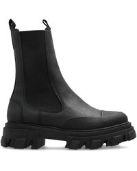 Ganni - Banni Chelsea Mid Boots de cuero - Lyst