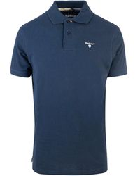 Barbour - Polo Piquet Blu - Lyst