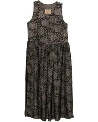 Uma Wang - Midi-Jurk Met Bloemenprint - Lyst