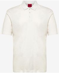 BOSS - Linen Blend Polo Shirt - Lyst
