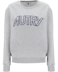 Autry - Crew Neck Sweatshirt With Logo Embroidery - Lyst