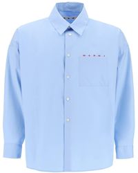 Marni - Boxy Shirt Met Italiaanse Kraag - Lyst