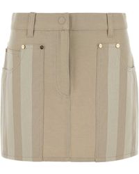 Fendi - Beige Drill Mini Skirt - Lyst