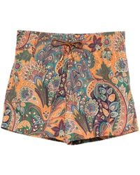 Etro - Drawstring Swim Shorts With Paisley Print - Lyst