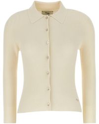 Fendi - Cream Stretch Wool Blend Shirt - Lyst