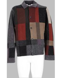 Paul Smith - Wool-Blend Rich Tone Patchwork Button-Up Sweater - Lyst