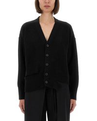 MM6 by Maison Margiela - Relaxed Fit Wool Knit Cardigan - Lyst