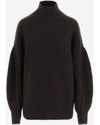 Carven - Sweater Ribbed Cashmere High Neck - Lyst