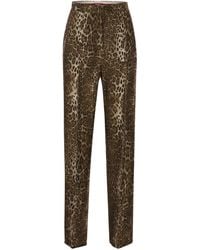 Max Mara - Mstromana – Silk Trousers With Animal Print - Lyst