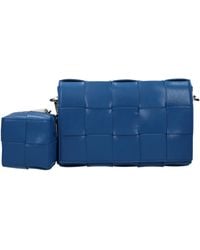 Bottega Veneta - Cassette Crossbody Bags/Deep Pacific Leather - Lyst