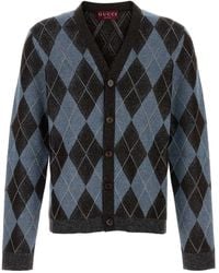 Gucci - Embroidered Stretch Wool Blend Cardigan - Lyst
