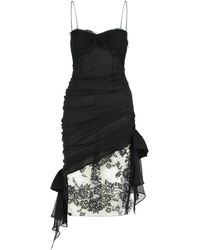 Alessandra Rich - Black Silk Mini Dress - Lyst