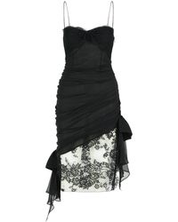 Alessandra Rich - Black Silk Mini Dress - Lyst