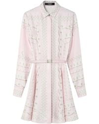 Versace - Silk Dress With Barocco Chain Pattern - Lyst