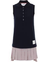 Thom Browne - Mini Polo -Kleid mit plissierendem Boden. - Lyst