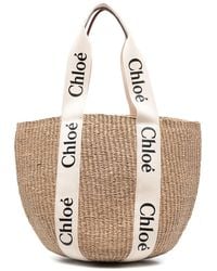 Chloé - Woody Large Straw Basket Bag - Lyst