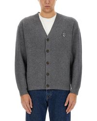 Maison Kitsuné - Ribbed Cardigan - Lyst