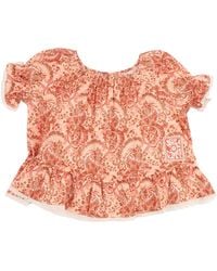 Zimmermann - Aster Top Met Ruches Aan De Mouwen Voor Kinderen - Lyst