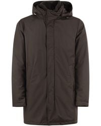 Herno - Hooded Parka With Knitted Inner Collar - Lyst