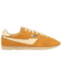 Autry - Windspin Sneakers In Suede En Cadmium Leer En Rutabaga - Lyst