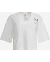 Pinko - Katoenen T -shirt Met Logo - Lyst