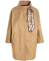 Herno - Scarf Detailed Trench Coat - Lyst