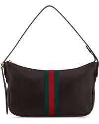 Gucci - Dark Leather Small Lunetta Shoulder Bag - Lyst