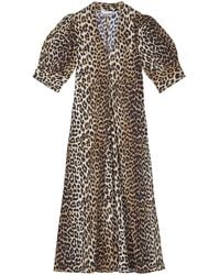 Ganni - Kleid mit Leoparden-Print - Lyst