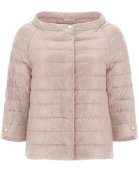 Herno - Cropped Sleeve Down Jacket - Lyst